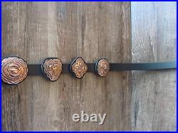 Native American Hand Stamped Copper Concho Belt Emerson