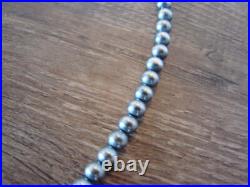 Native American Hand Strung Round Navajo Pearl 18 Necklace by I. John