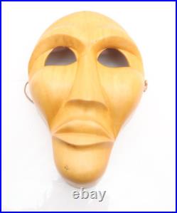 Native American Handcrafted Wood Face Mask Cherokee Signed NATIVE AMERICAN