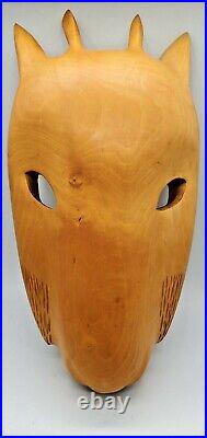 Native American Handcrafted Wood Mask Artist Boyd Owle Eastern Cherokee Vintage