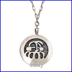 Native American Hopi Sterling Silver Inlay Necklace 18