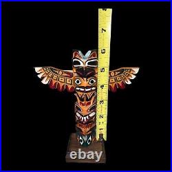 Native American INDIAN Northwest COAST TOTEM Hand CARVED Signed RAY WILLIAMS