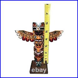 Native American INDIAN Northwest COAST TOTEM Hand CARVED Signed RAY WILLIAMS