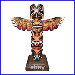 Native American INDIAN Northwest COAST TOTEM Hand CARVED Signed RAY WILLIAMS