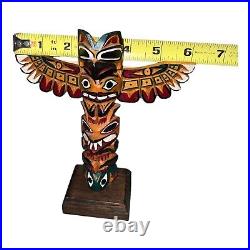 Native American INDIAN Northwest COAST TOTEM Hand CARVED Signed RAY WILLIAMS