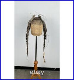 Native American Indian BRAIDED HORSEHAIR TAIL USED UNDER A HEADDRESS SINEW TIED