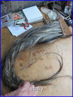 Native American Indian BRAIDED HORSEHAIR TAIL USED UNDER A HEADDRESS SINEW TIED