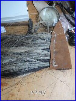 Native American Indian BRAIDED HORSEHAIR TAIL USED UNDER A HEADDRESS SINEW TIED