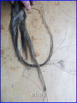 Native American Indian BRAIDED HORSEHAIR TAIL USED UNDER A HEADDRESS SINEW TIED