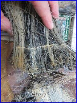 Native American Indian BRAIDED HORSEHAIR TAIL USED UNDER A HEADDRESS SINEW TIED