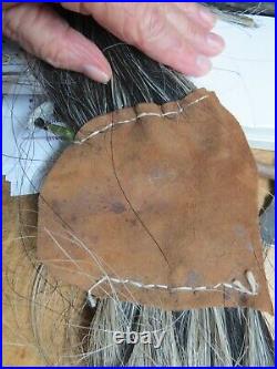 Native American Indian BRAIDED HORSEHAIR TAIL USED UNDER A HEADDRESS SINEW TIED