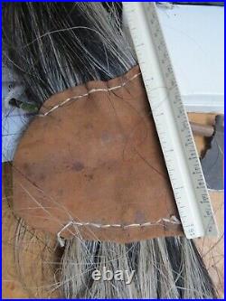 Native American Indian BRAIDED HORSEHAIR TAIL USED UNDER A HEADDRESS SINEW TIED