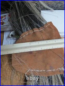 Native American Indian BRAIDED HORSEHAIR TAIL USED UNDER A HEADDRESS SINEW TIED