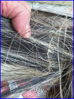 Native American Indian BRAIDED HORSEHAIR TAIL USED UNDER A HEADDRESS SINEW TIED