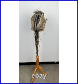 Native American Indian BRAIDED HORSEHAIR TAIL USED UNDER A HEADDRESS SINEW TIED