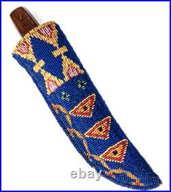 Native American Indian Beaded Knife Sheath Cover With antique Design