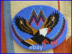 Native American Indian Beaded Leather Belt Buckle-eagle