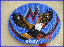 Native American Indian Beaded Leather Belt Buckle-eagle