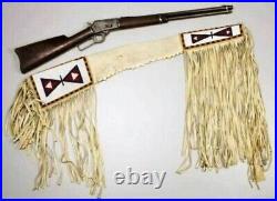 Native American Indian Beaded Rifle Scabbard Sioux Style Leather BeadedGun Cover
