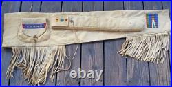 Native American Indian Beaded Rifle Scabbard Sioux Style Suede Leather