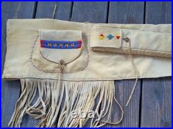 Native American Indian Beaded Rifle Scabbard Sioux Style Suede Leather