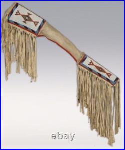 Native American Indian Beaded Rifle Scabbard Sioux Style Suede Leather Gun Cover