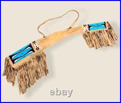 Native American Indian Beaded Rifle Scabbard Style Suede Leather Bead Buckskin
