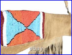 Native American Indian Beaded Rifle Scabbard Style Suede Leather Bead Buckskin