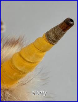 Native American Indian Beaded Smoking Catlinite T Pipe Fur Hide Hawk Feathers