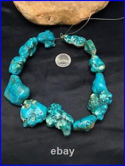 Native American Indian Blue Turquoise Nugget Free Form Bead Strand 03152