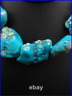 Native American Indian Blue Turquoise Nugget Free Form Bead Strand 03152