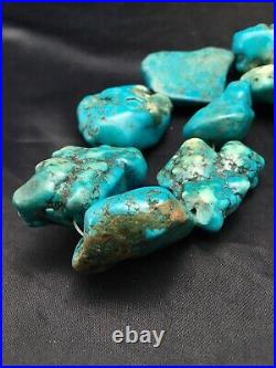 Native American Indian Blue Turquoise Nugget Free Form Bead Strand 03152