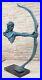 Native American Indian Bow Archer Abstract Bronze Statue Sculpture Blue Green