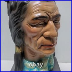 Native American Indian Ceramic Head Handpainted Yozie Mold 1976 15.5 Tall