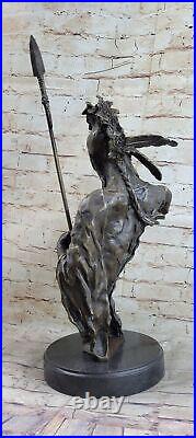 Native American Indian Chief Geronimo Bust Spear Bronze Statue Sculpture Deal