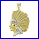 Native American Indian Chief Pendant Bonded 1/10th 10k Yellow White Gold