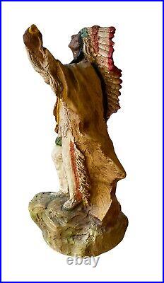 Native American Indian Chief Statue With Pipe Universal Statuary Corp 1981
