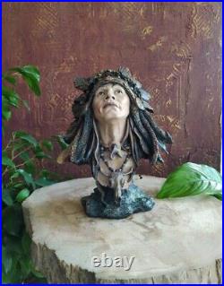 Native American Indian Chief Warrior Resin Figure Statue Sculpture Home Decor