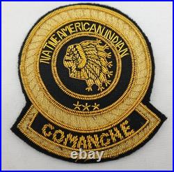 Native American Indian Comanche Bullion Patch Black & Gold AL