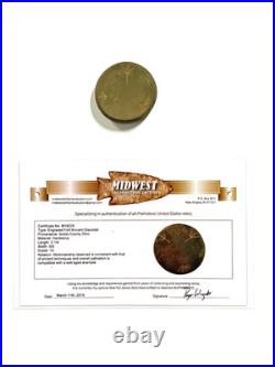 Native American Indian Engraved Fort Ancient Discoidal & COA Grade 10 Ohio
