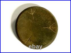 Native American Indian Engraved Fort Ancient Discoidal & COA Grade 10 Ohio