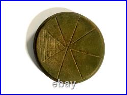 Native American Indian Engraved Fort Ancient Discoidal & COA Grade 10 Ohio