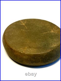 Native American Indian Engraved Fort Ancient Discoidal & COA Grade 10 Ohio