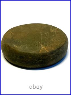 Native American Indian Engraved Fort Ancient Discoidal & COA Grade 10 Ohio