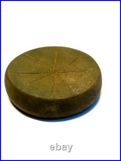 Native American Indian Engraved Fort Ancient Discoidal & COA Grade 10 Ohio