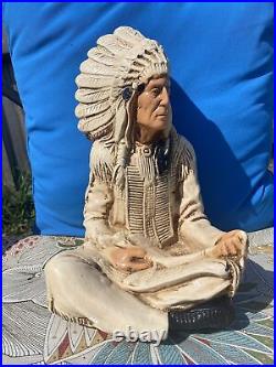 Native American Indian Figurine Cheif Male cermaic vintage collectable mexico