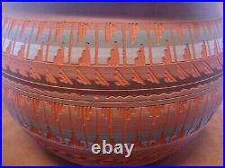 Native American Indian Hand Etched Inside and Out Pot Gilmore