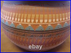Native American Indian Hand Etched Inside and Out Pot Gilmore