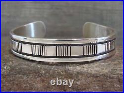 Native American Indian Hand Stamped Sterling Silver Bracelet Signed B Morgan