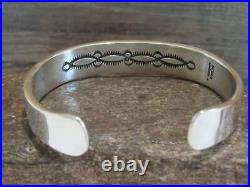 Native American Indian Hand Stamped Sterling Silver Bracelet Signed B Morgan